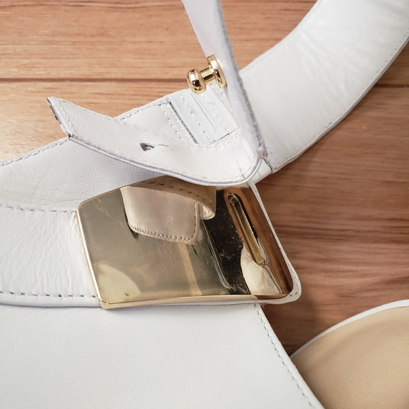 Marciano White Leather Open Toe Heels - Size 7 - Picture 6 of 6